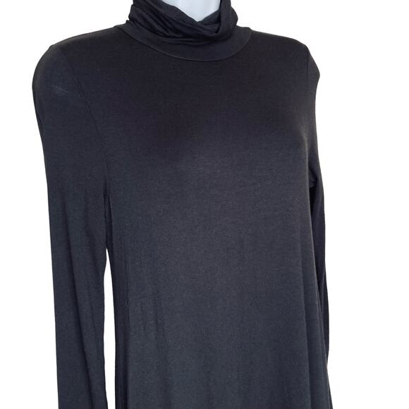 Lulus Black Sway Girl Sway Swing Turtleneck Mini Dress Long Sleeve Jersey Small - Picture 14 of 16